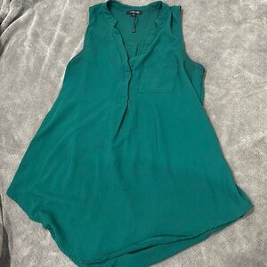 Tunic top , teal color sleeveless
